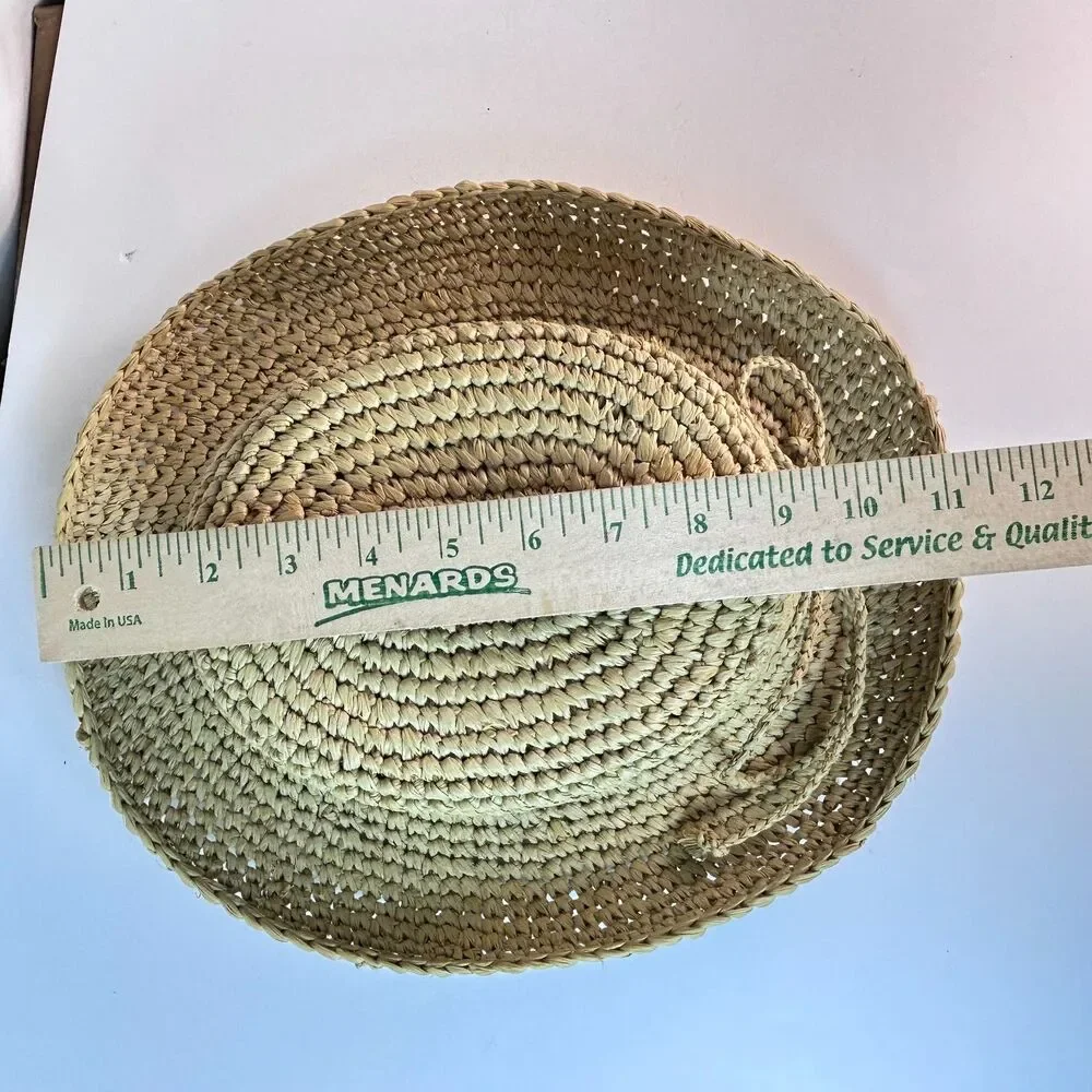 Scala Collection NWOT Women's Tan Crocheted Raffia Packable Straw Sunhat O/S